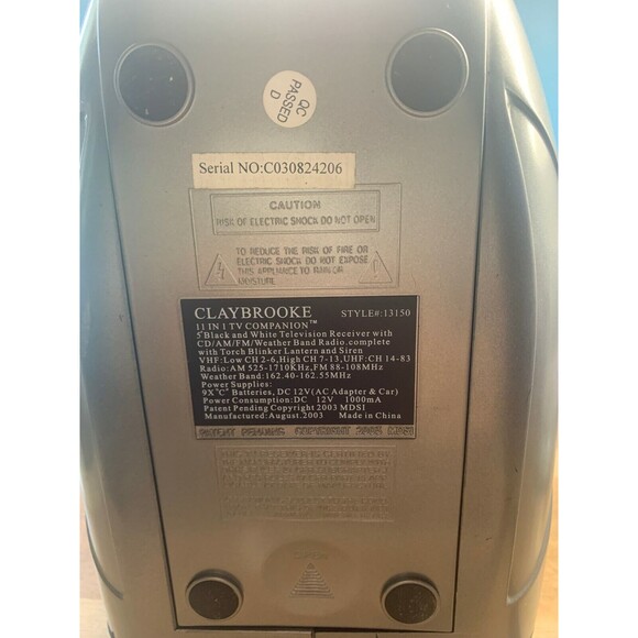 Claybrooke11 in 1 TV/CD Radio Companion Compass Lantern Camping Boating USED - Picture 9 of 10